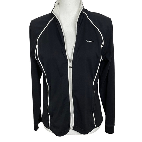 Lauren Ralph Lauren Activewear Full Zip Black Sweatshirt Jacket Long Sleeves L - Picture 4 of 10